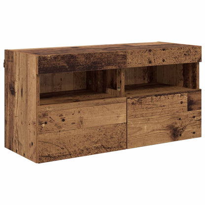 TV-Wandregal-Set Wandmontiert 7 pcs Altholz Holzwerkstoff