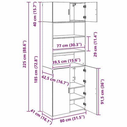 Aufbewahrungsschrank Artisan-Eiche 80 x 42,5 x 225 cm