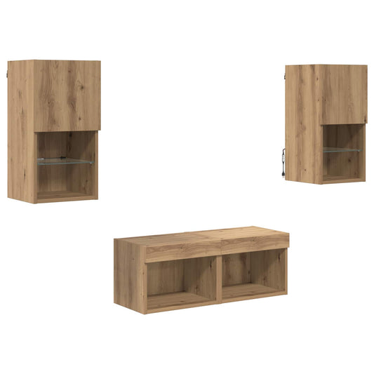 TV-Wandregale 4 pcs Artisan-Eiche 30,5 x 30 x 60 cm