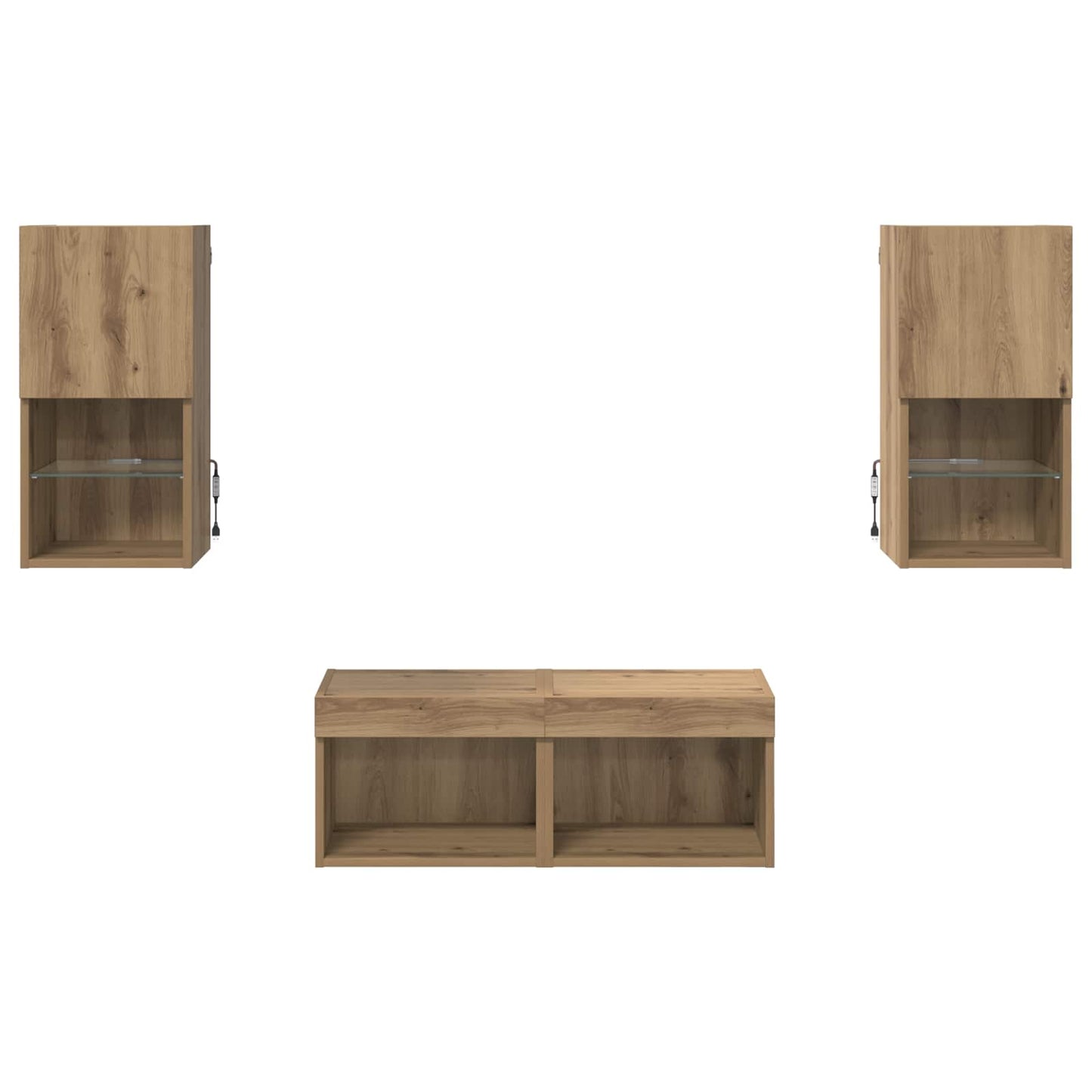 TV-Wandregale 4 pcs Artisan-Eiche 30,5 x 30 x 60 cm