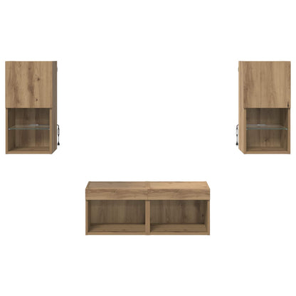 TV-Wandregale 4 pcs Artisan-Eiche 30,5 x 30 x 60 cm