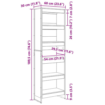 Bücherregal 2 pcs Altholz 80 x 30 x 155 cm Holzwerkstoff