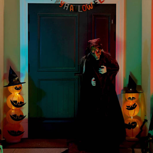 Halloween sprechende Hexe Lila 216 x 125 cm Polyester