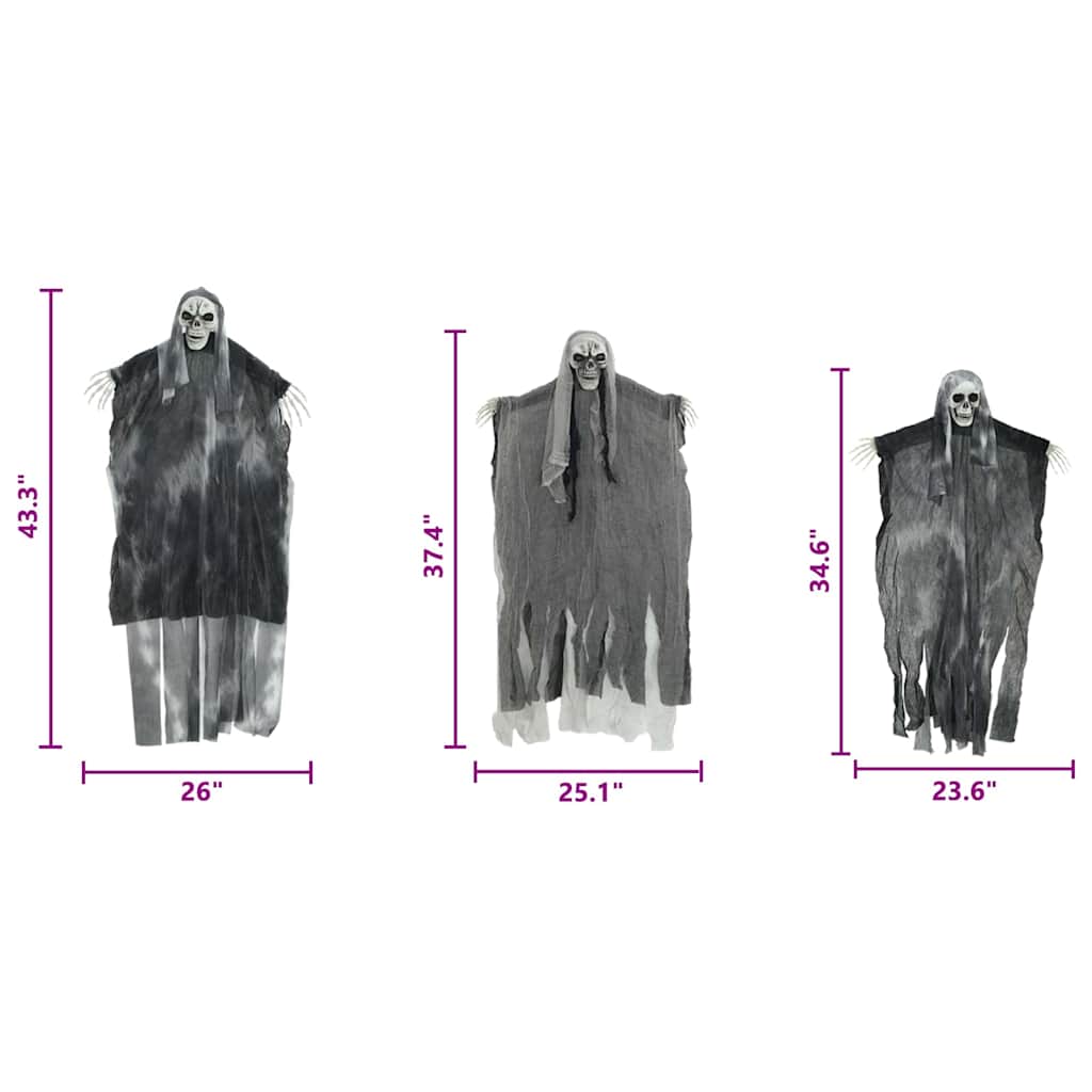 Hängender Halloween Geist 3 pcs Schwarz 66 x 110 cm Polyester