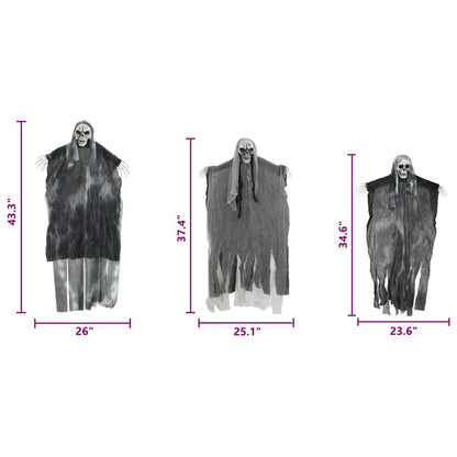 Hängender Halloween Geist 3 pcs Schwarz 66 x 110 cm Polyester