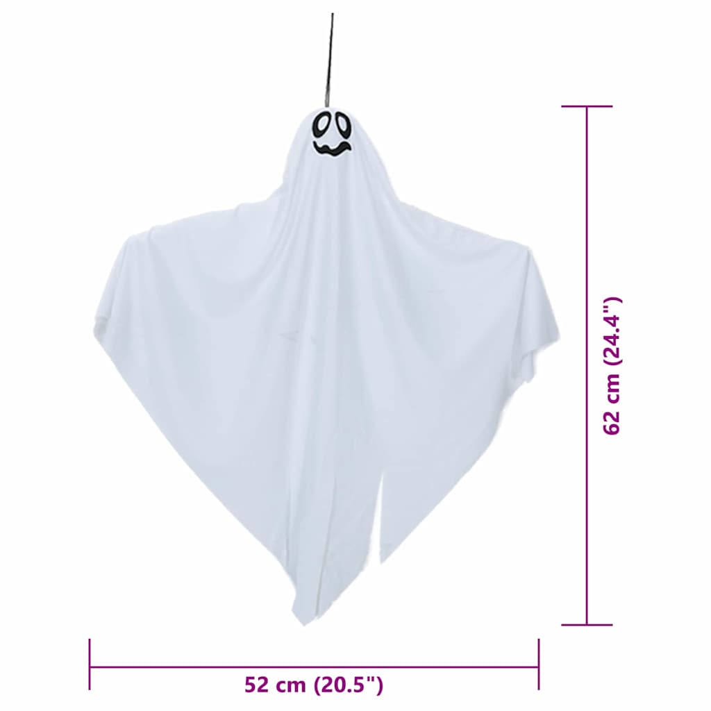 Hängender Halloween Geist mit 3 LEDs 3 pcs Weiß 52 x 62 cm