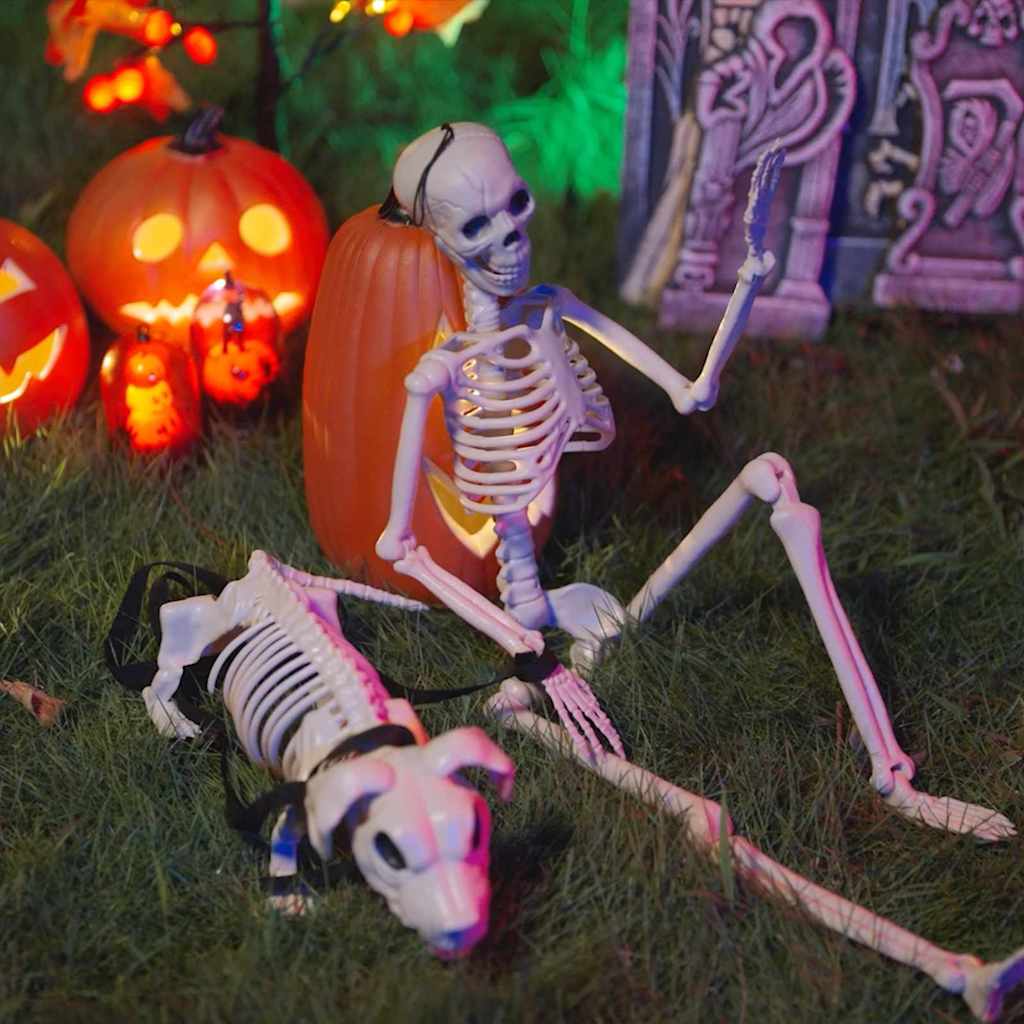 Halloween Dekoskelett 2 pcs Weiß Polypropylen 155 x 38.5 cm