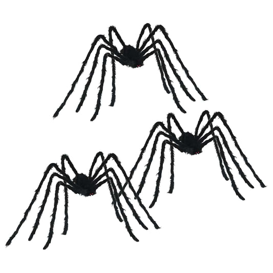 Halloween Spinnen Dekoration 3 pcs Schwarz 200 cm