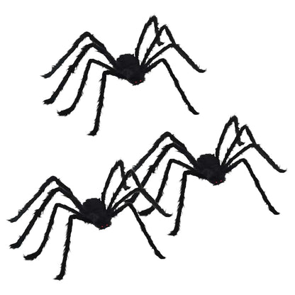 Halloween Spinnen Dekoration 3 pcs Schwarz 150 cm