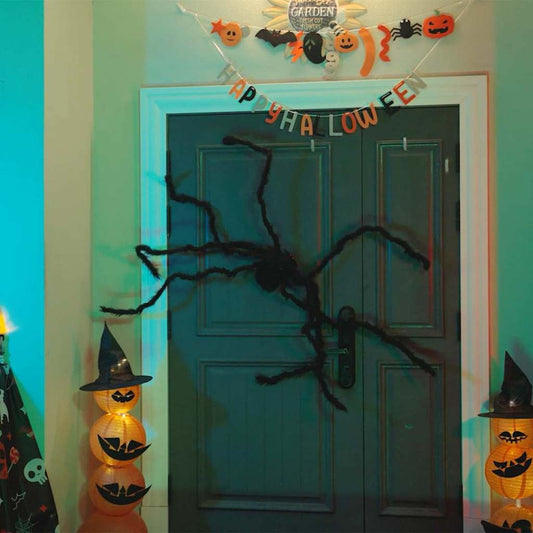 Halloween Spinnen Dekoration 6 pcs Schwarz 75 cm