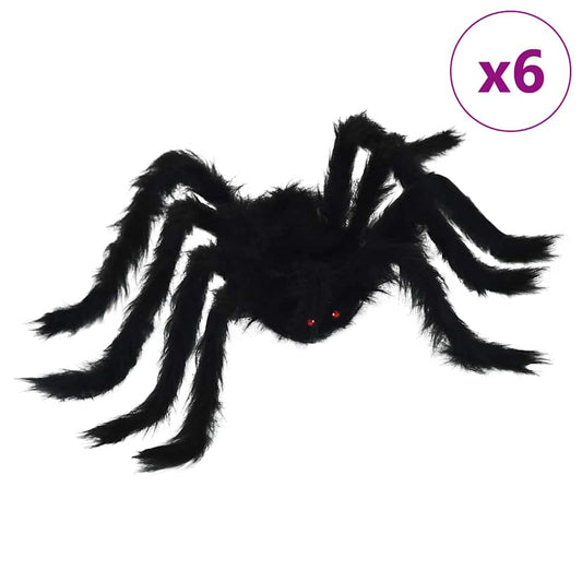Halloween Spinnen Dekoration 6 pcs Schwarz 75 cm
