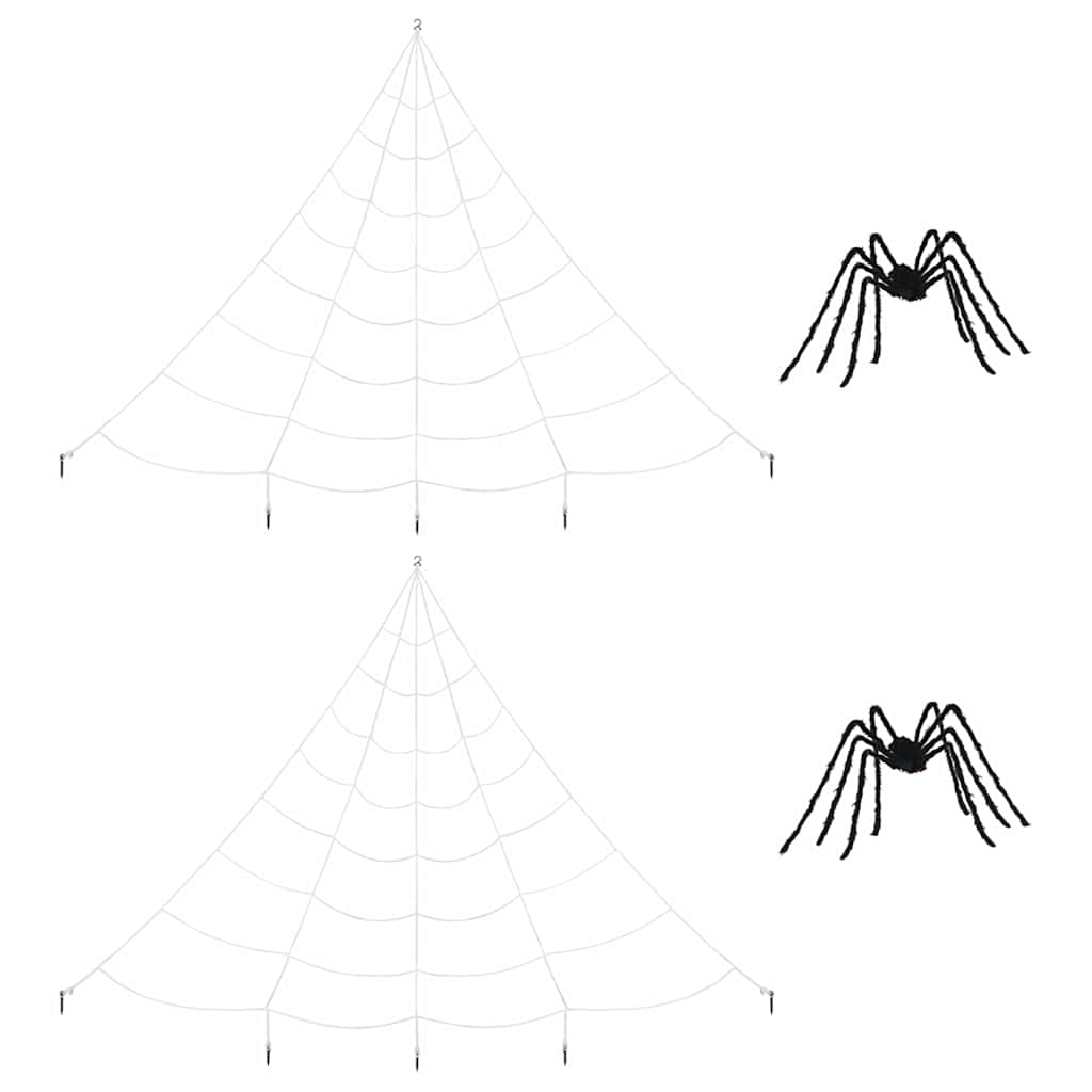 Halloween-Spinnendekoration mit Netzen 2 pcs Polyester 200 cm
