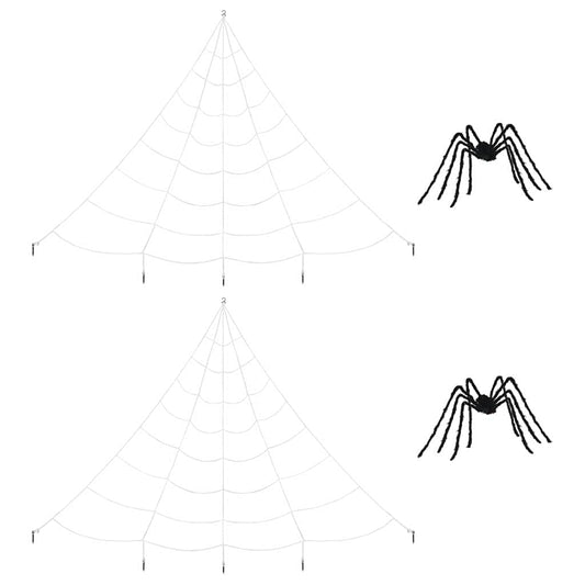 Halloween-Spinnendekoration mit Netzen 2 pcs Polyester 200 cm