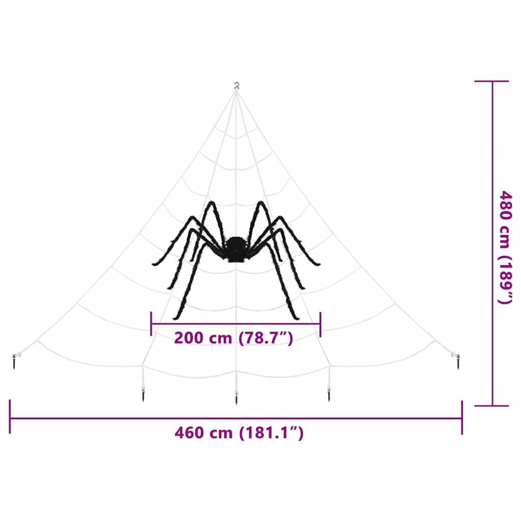Halloween-Spinnendekoration mit Netzen 2 pcs Polyester 200 cm