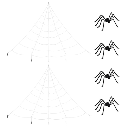 Halloween-Spinnendekoration mit Netzen 4 pcs Polyester 150 cm