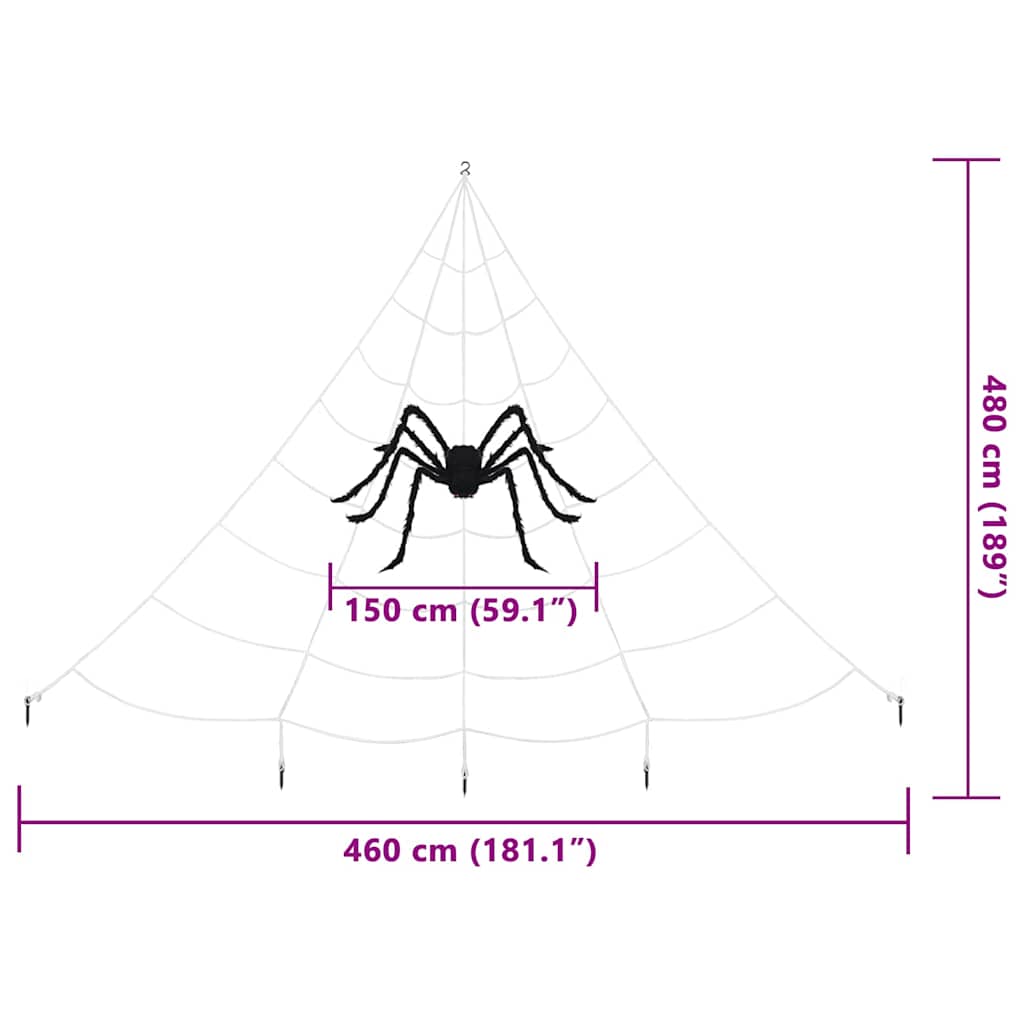 Halloween-Spinnendekoration mit Netzen 4 pcs Polyester 150 cm