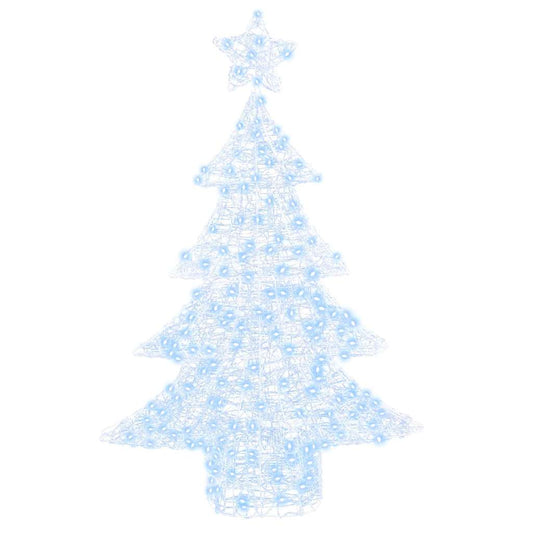 Weihnachtsbaum mit 100 LEDs Kaltweiß 120 cm Acryl