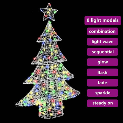 Weihnachtsbaum mit 100 LEDs Mehrfarbig 120 cm Acryl
