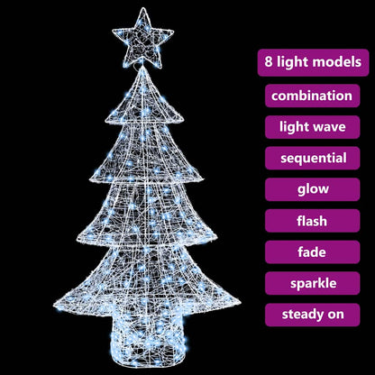 Weihnachtsbaum mit 160 LEDs Kaltweiß 150 cm Acryl
