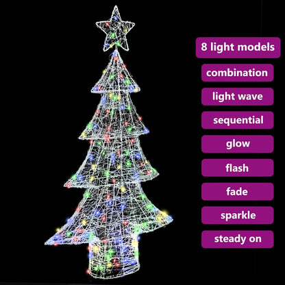 Weihnachtsbaum mit 160 LEDs Mehrfarbig 150 cm Acryl