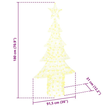 Weihnachtsbaum mit 240 LEDs Warmweiß 180 cm Acryl