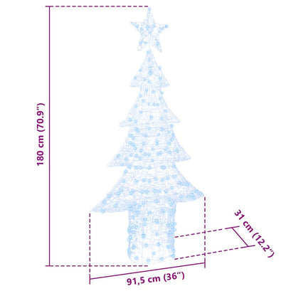 Weihnachtsbaum mit 240 LEDs Kaltweiß 180 cm Acryl