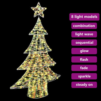 Weihnachtsbaum mit 120 LEDs Warmweiß 120 cm PET