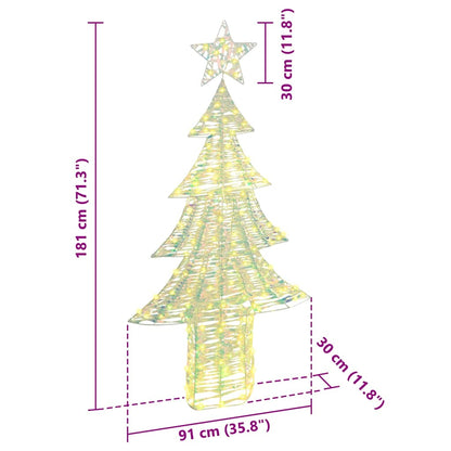 Weihnachtsbaum mit 240 LEDs Warmweiß 180 cm PET