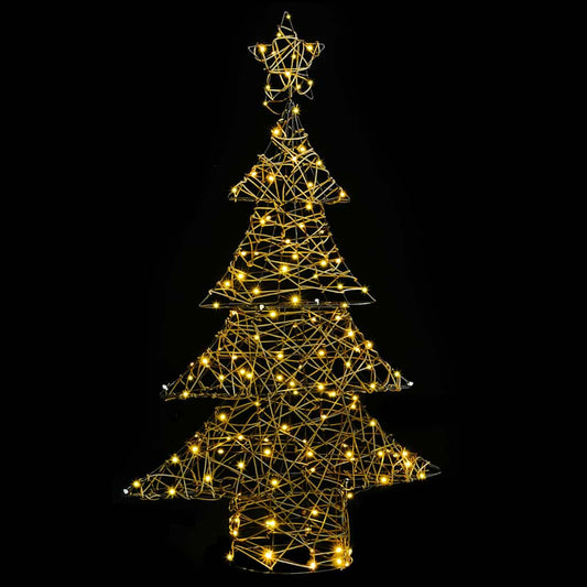 Weihnachtsbaum mit 120 LEDs Warmweiß 120 cm Rattan