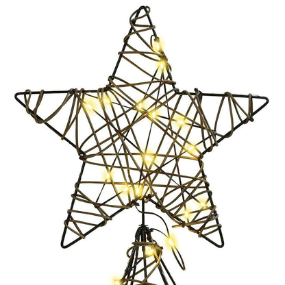 Weihnachtsbaum mit 240 LEDs Warmweiß 180 cm Rattan