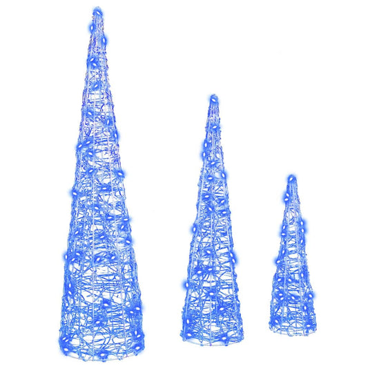 Weihnachtsbaum mit 90 LEDs 3 pcs Blau 20 x 20 x 80 cm Acryl