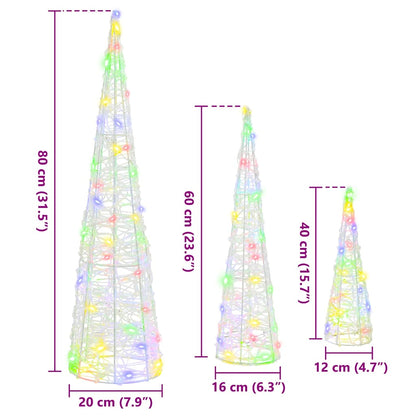 Weihnachtsbaum 3 pcs Mehrfarbig 20 x 20 x 80 cm Acryl