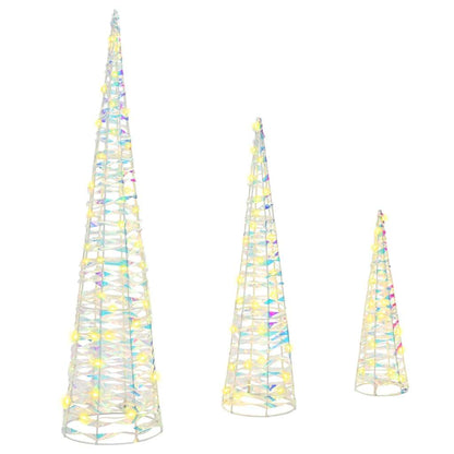 Weihnachtsbaum mit 90 LEDs 3 pcs Warmweiß 20 x 20 x 80 cm PET