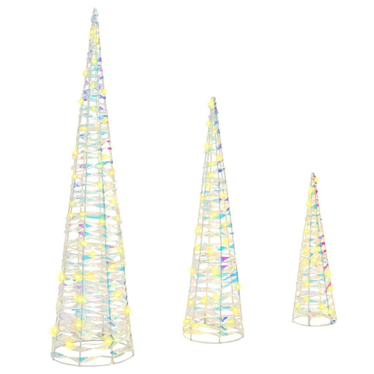 Weihnachtsbaum mit 90 LEDs 3 pcs Warmweiß 20 x 20 x 80 cm PET