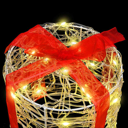 Geschenkbox Dekoration 3 pcs Warmweiß 20 x 20 x 21 cm Acryl