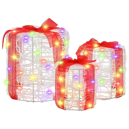 Geschenkbox Dekoration 3 pcs Bunt 20 x 20 x 21 cm Acryl