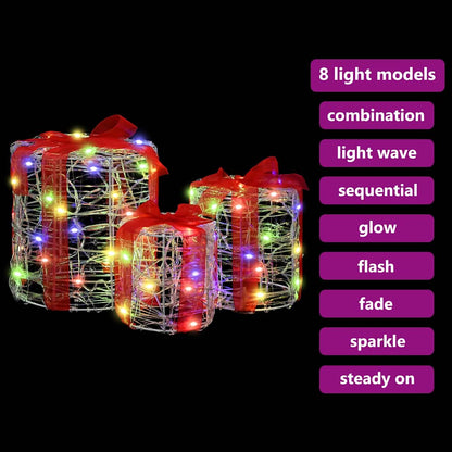 Geschenkbox Dekoration 3 pcs Bunt 20 x 20 x 21 cm Acryl