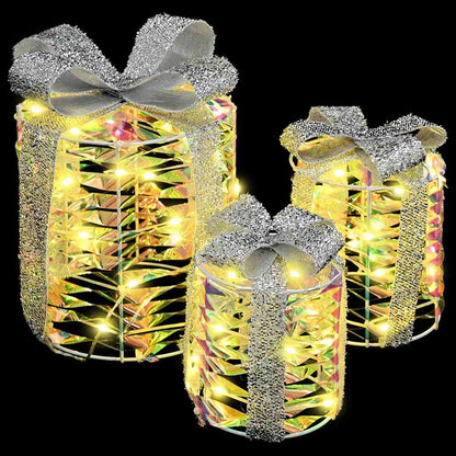 Geschenkbox Dekoration 3 pcs Warmweiß 20 x 20 x 20 cm Haustier