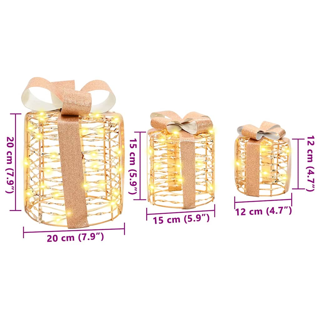 Geschenkbox Dekoration 3 pcs Warmweiß 20 x 20 x 20 cm Haustier