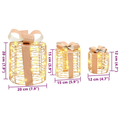 Geschenkbox Dekoration 3 pcs Warmweiß 20 x 20 x 20 cm Haustier