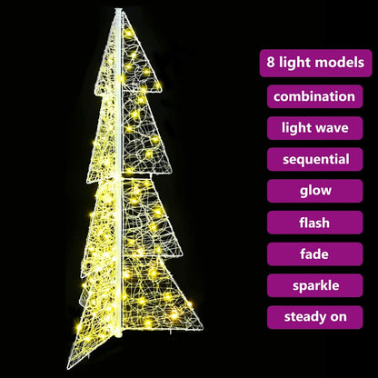 Weihnachtsbaum mit 100 LEDs Warmes Weiß 120 cm Acryl