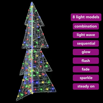 Weihnachtsbaum mit 160 LEDs Mehrfarbig 150 cm Acryl