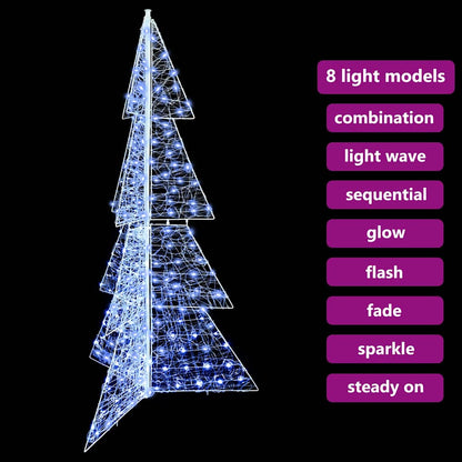 Weihnachtsbaum mit 240 LEDs Kalter Weiß 180 cm Acryl