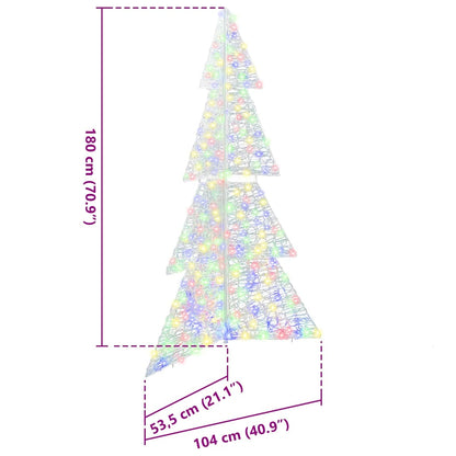 Weihnachtsbaum mit 240 LEDs Mehrfarbig 180 cm Acryl
