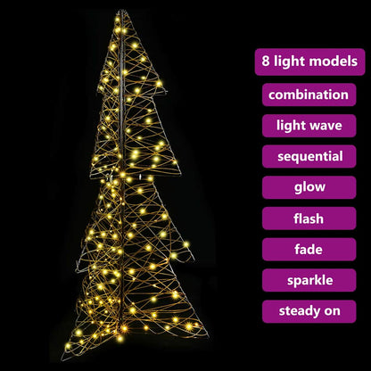 Weihnachtsbaum mit 160 LEDs Warmes Weiß 150 cm Rattan