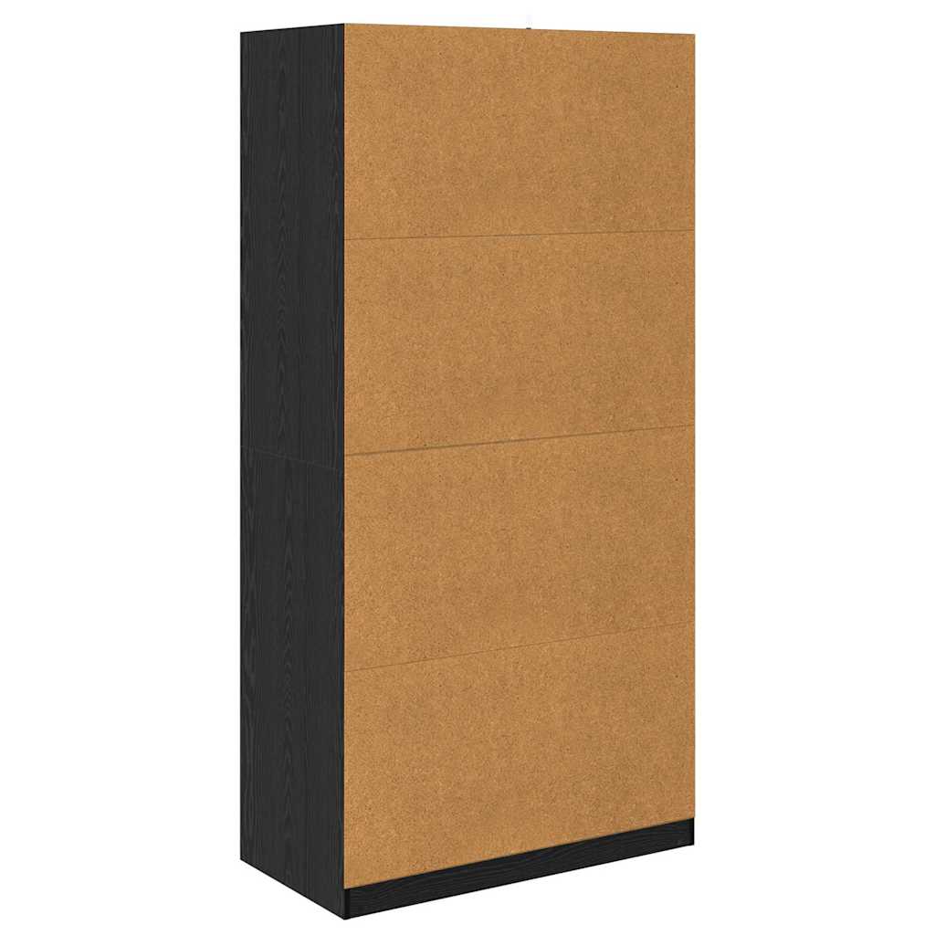 Kleiderschrank mit Regal Schwarz Eichen-Optik 100 x 50 x 200 cm