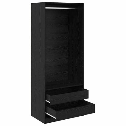 Kleiderschrank Schwarz Eichen-Optik 80 x 50 x 200 cm