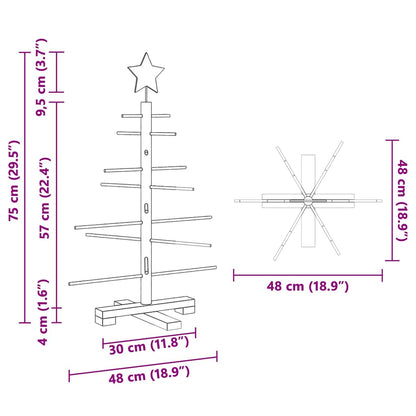 Holz Weihnachtsbaum mit Ständer Braun 75 cm Bambus