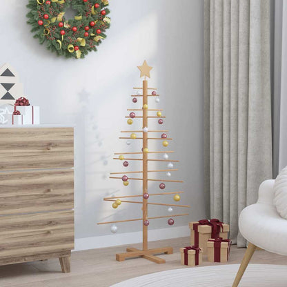 Holz Weihnachtsbaum mit Ständer Braun 125 cm Bambus