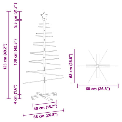 Holz Weihnachtsbaum mit Ständer Braun 125 cm Bambus